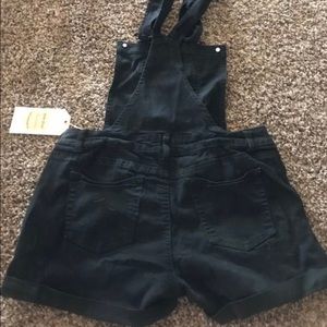 Black denim overalls